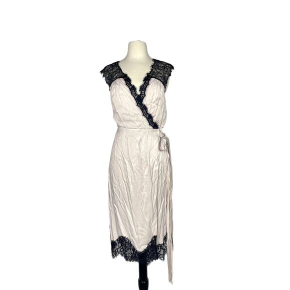 NEW Anthropologie Sleeveless V-Neck Lace Wrap Midi Dress XS - Picture 2 of 9